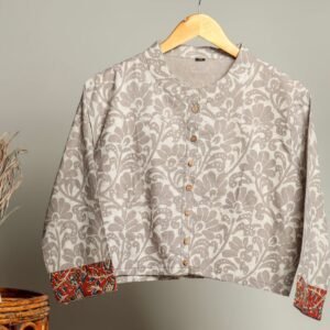 Handmade Block Print Cotton for Women ? Ethnic Floral Printed Top with Long Sleeves